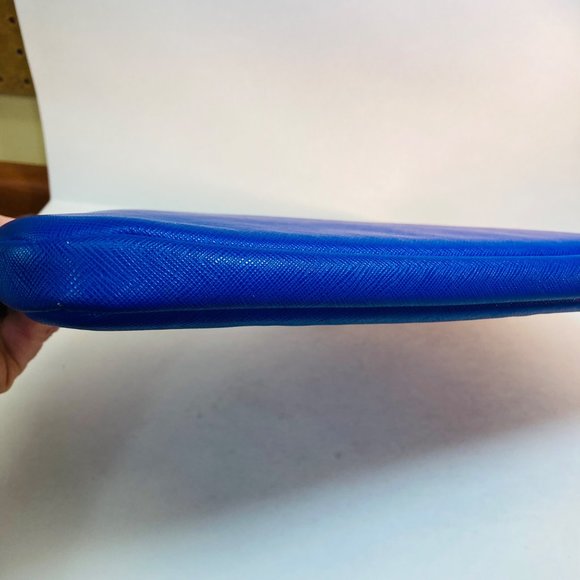 Kate Spade Laptop Sleeve 13.5 x 10 inches Blue Indigo Black Interior as is - Picture 6 of 11